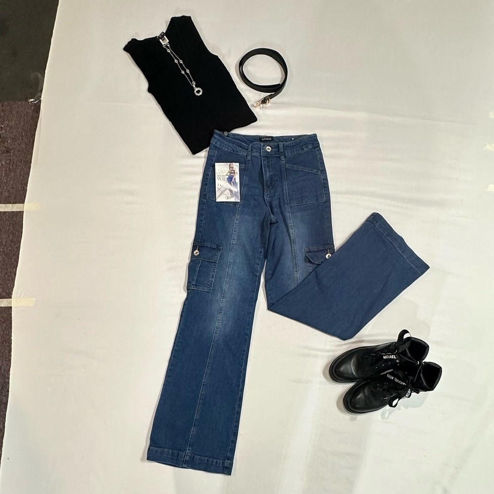 Classic Blue Wide Leg Flare Jeans